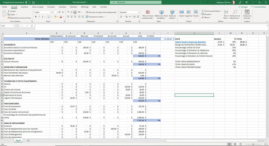 Fichier de frais administratifs La Vulgarisatrice