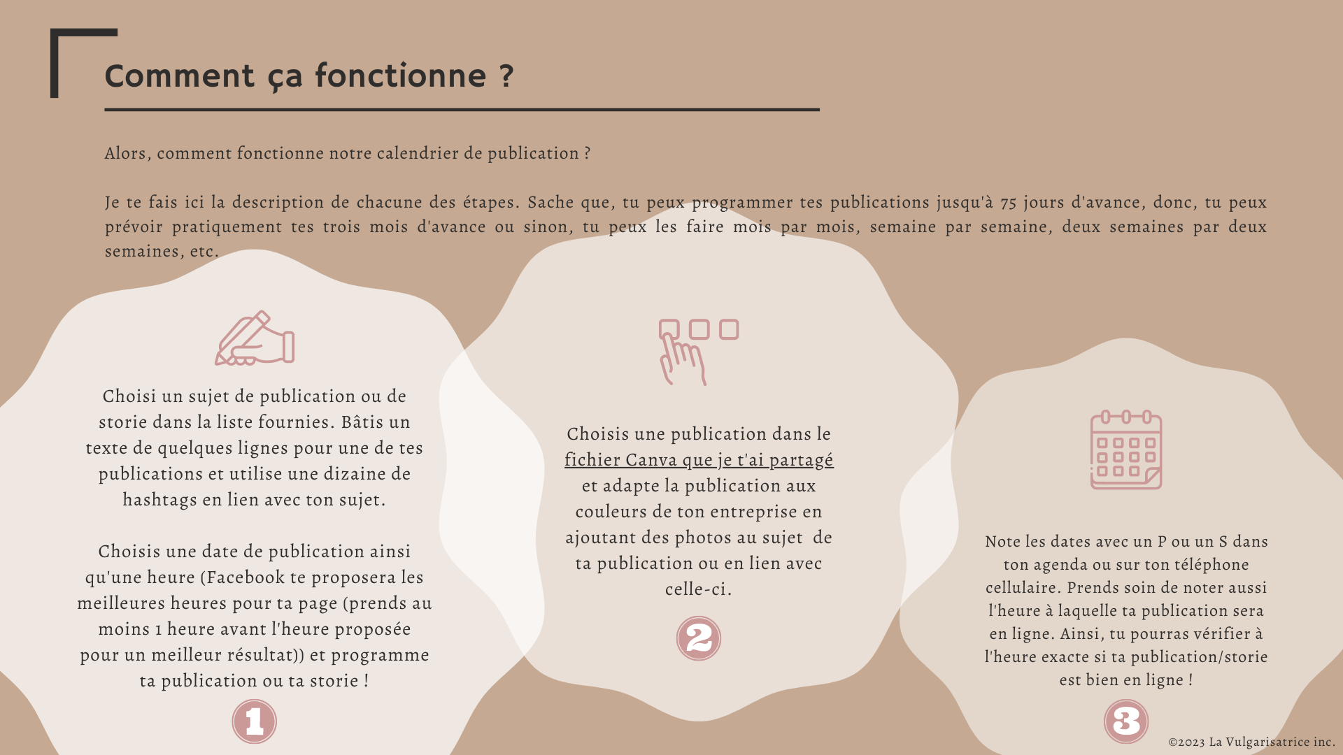 Calendrier de publication