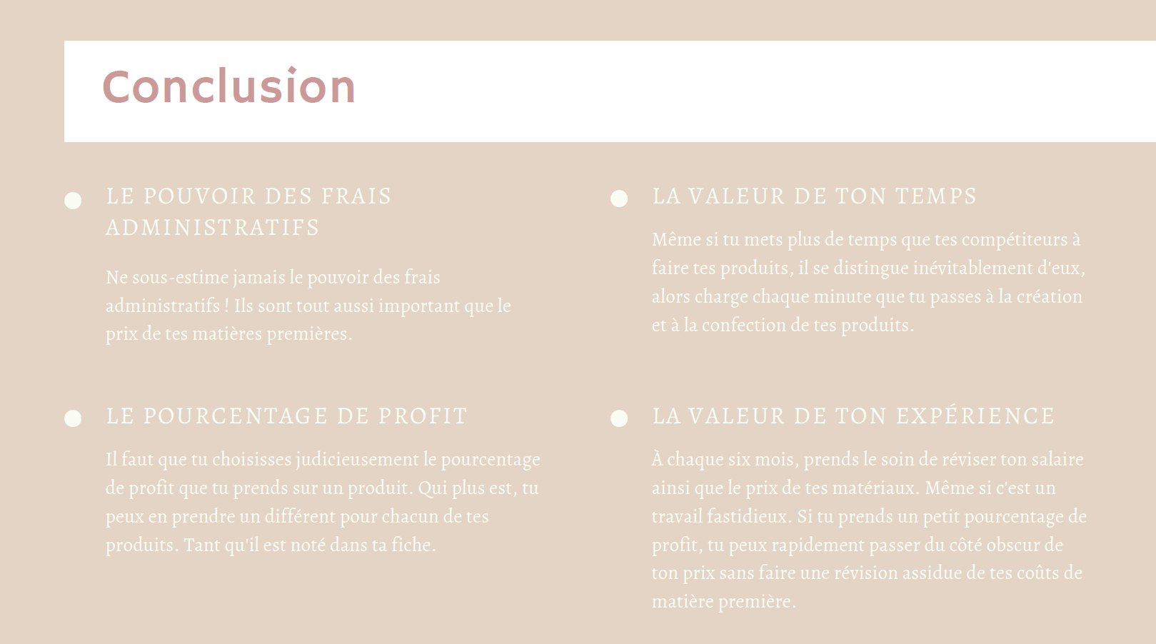 Mini-Formation - Calculer le coût de vente d'un produit
