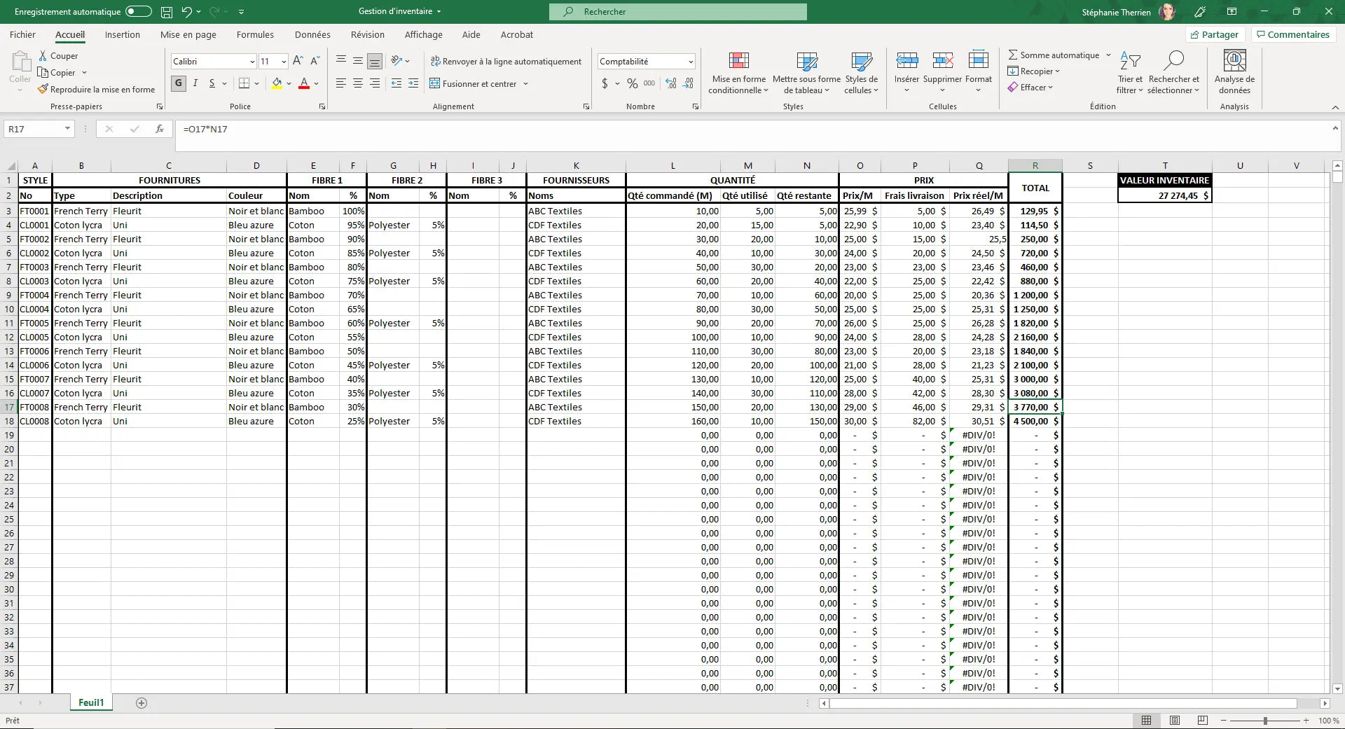 Outil de gestion d'inventaire La Vulgarisatrice